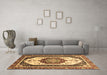 Machine Washable Abstract Brown Modern Rug in a Living Room,, wshabs3083brn