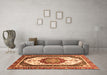 Machine Washable Abstract Orange Modern Area Rugs in a Living Room, wshabs3083org