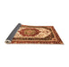 Sideview of Abstract Orange Modern Rug, abs3083org