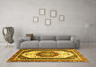 Machine Washable Abstract Yellow Modern Rug in a Living Room, wshabs3083yw