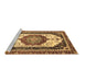 Sideview of Machine Washable Abstract Brown Modern Rug, wshabs3083brn