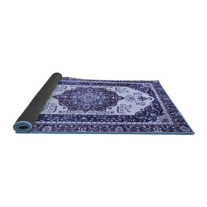 Sideview of Abstract Blue Modern Rug, abs3083blu