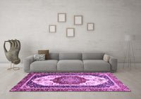 Machine Washable Abstract Purple Modern Rug, wshabs3083pur