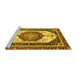 Sideview of Machine Washable Abstract Yellow Modern Rug, wshabs3083yw