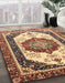 Machine Washable Abstract Brown Red Rug in a Family Room, wshabs3083