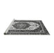 Sideview of Machine Washable Abstract Gray Modern Rug, wshabs3083gry