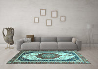 Machine Washable Abstract Light Blue Modern Rug, wshabs3083lblu