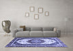 Machine Washable Abstract Blue Modern Rug in a Living Room, wshabs3083blu