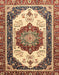 Machine Washable Abstract Brown Red Rug, wshabs3083