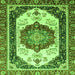 Square Abstract Green Modern Rug, abs3083grn