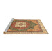 Sideview of Machine Washable Abstract Red Rug, wshabs3084