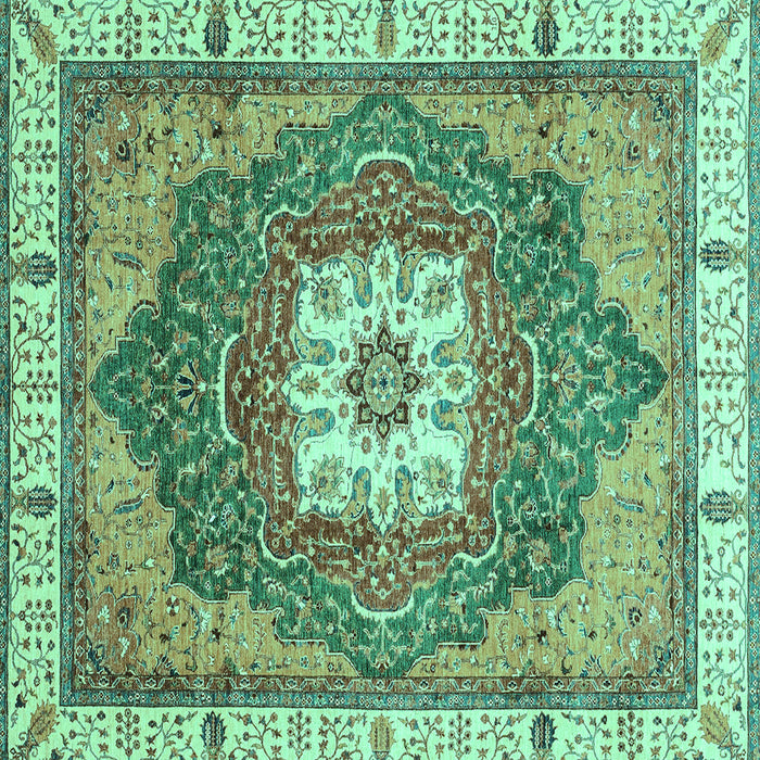 Square Abstract Turquoise Modern Rug, abs3084turq