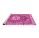 Sideview of Machine Washable Abstract Pink Modern Rug, wshabs3084pnk