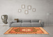 Machine Washable Abstract Orange Modern Area Rugs in a Living Room, wshabs3084org