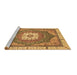 Sideview of Machine Washable Abstract Brown Modern Rug, wshabs3084brn