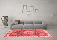 Machine Washable Abstract Red Modern Rug, wshabs3084red