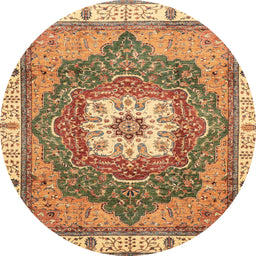 Round Abstract Red Modern Rug, abs3084