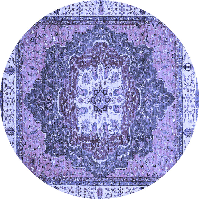 Round Abstract Blue Modern Rug, abs3084blu
