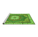 Sideview of Machine Washable Abstract Green Modern Area Rugs, wshabs3084grn