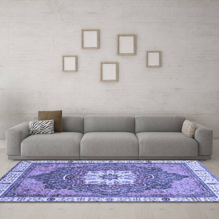 Machine Washable Abstract Blue Modern Rug in a Living Room, wshabs3084blu