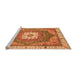 Sideview of Machine Washable Abstract Orange Modern Area Rugs, wshabs3084org