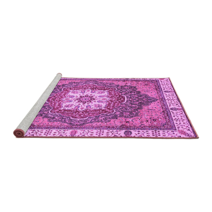Sideview of Machine Washable Abstract Purple Modern Area Rugs, wshabs3084pur