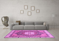 Machine Washable Abstract Purple Modern Rug, wshabs3084pur