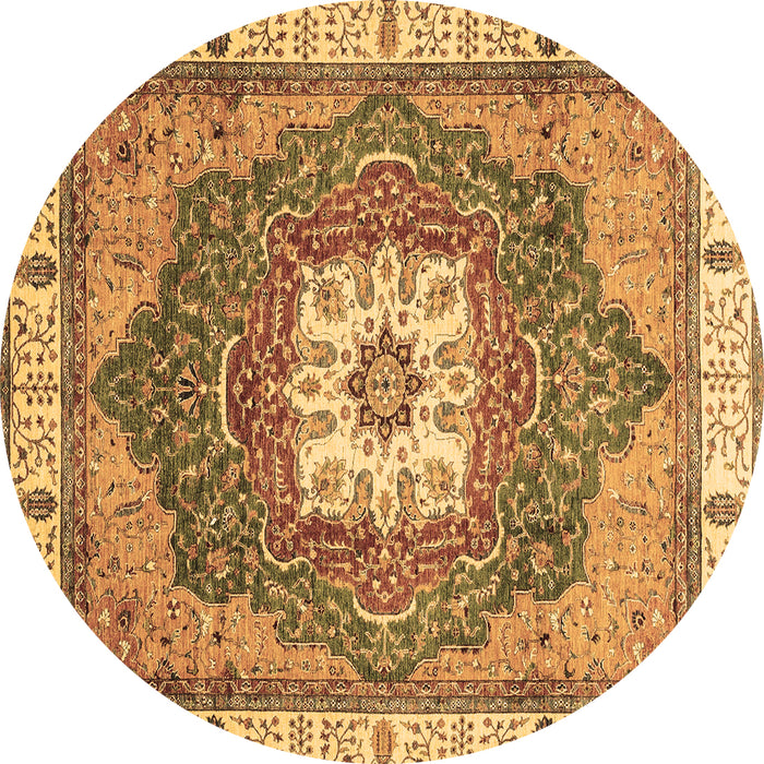 Round Abstract Brown Modern Rug, abs3084brn
