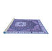 Sideview of Machine Washable Abstract Blue Modern Rug, wshabs3084blu