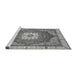 Sideview of Machine Washable Abstract Gray Modern Rug, wshabs3084gry