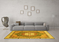 Machine Washable Abstract Yellow Modern Rug, wshabs3084yw