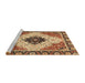 Sideview of Machine Washable Abstract Red Brown Rug, wshabs3085