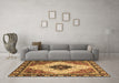 Machine Washable Abstract Brown Modern Rug in a Living Room,, wshabs3085brn