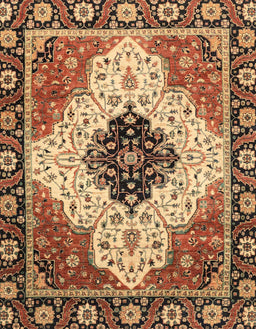 Abstract Red Brown Modern Rug, abs3085