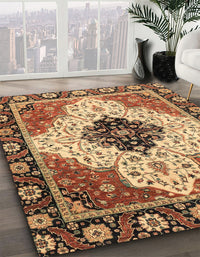 Abstract Red Brown Modern Rug, abs3085