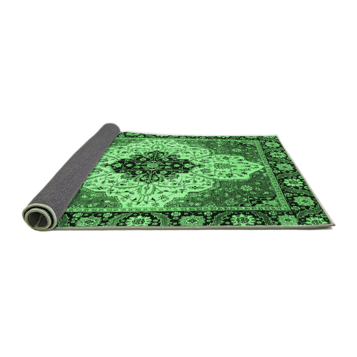 Sideview of Abstract Emerald Green Modern Rug, abs3085emgrn