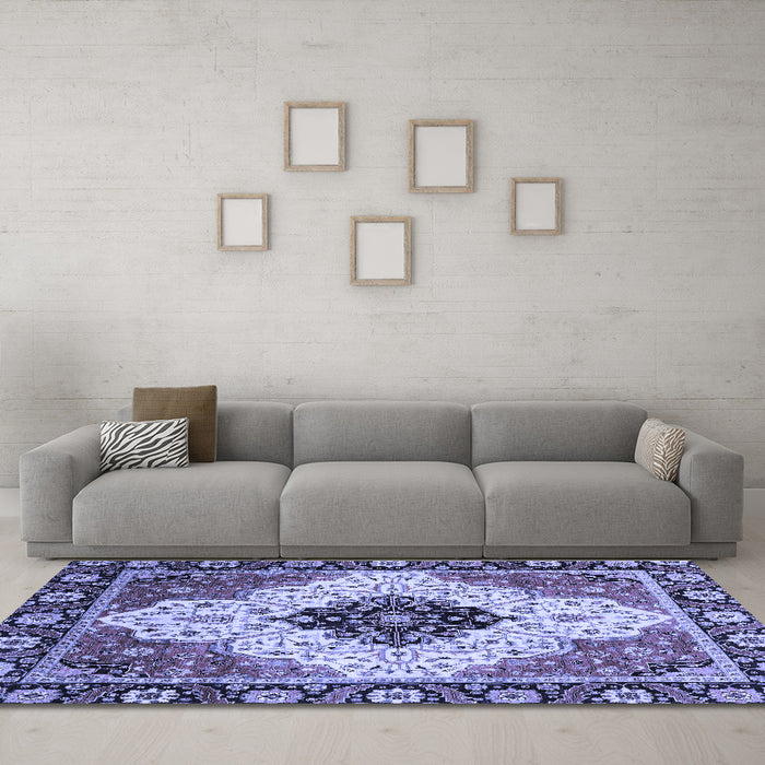 Machine Washable Abstract Blue Modern Rug in a Living Room, wshabs3085blu