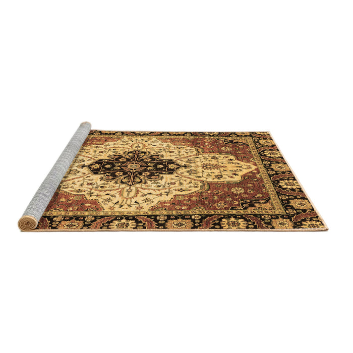 Sideview of Machine Washable Abstract Brown Modern Rug, wshabs3085brn
