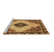 Sideview of Machine Washable Abstract Brown Modern Rug, wshabs3085brn