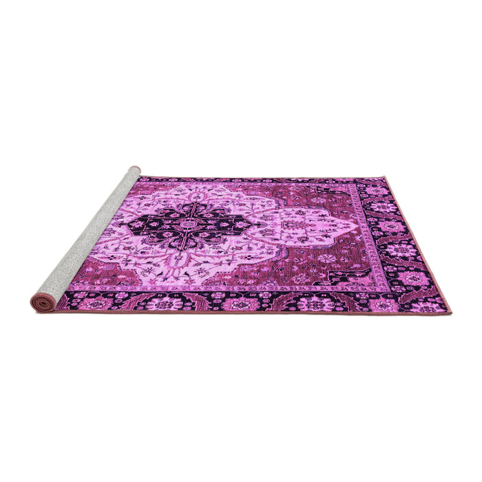 Sideview of Machine Washable Abstract Purple Modern Area Rugs, wshabs3085pur