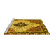 Sideview of Machine Washable Abstract Yellow Modern Rug, wshabs3085yw