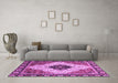 Machine Washable Abstract Purple Modern Area Rugs in a Living Room, wshabs3085pur