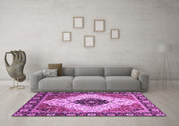 Machine Washable Abstract Purple Modern Rug, wshabs3085pur