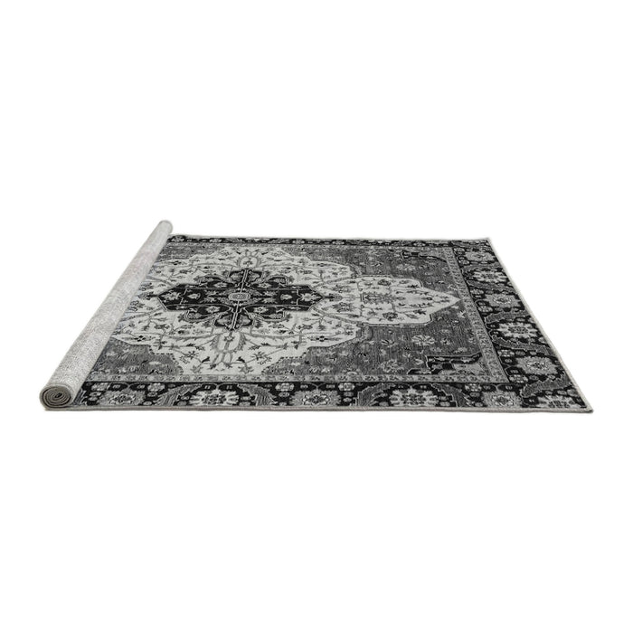 Sideview of Machine Washable Abstract Gray Modern Rug, wshabs3085gry