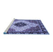 Sideview of Machine Washable Abstract Blue Modern Rug, wshabs3085blu