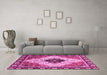 Machine Washable Abstract Pink Modern Rug in a Living Room, wshabs3085pnk