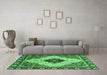 Machine Washable Abstract Emerald Green Modern Area Rugs in a Living Room,, wshabs3085emgrn