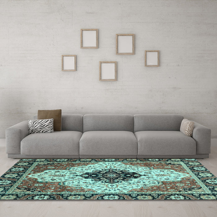 Machine Washable Abstract Light Blue Modern Rug in a Living Room, wshabs3085lblu