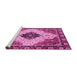 Sideview of Machine Washable Abstract Pink Modern Rug, wshabs3085pnk