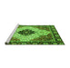 Sideview of Machine Washable Abstract Green Modern Area Rugs, wshabs3085grn